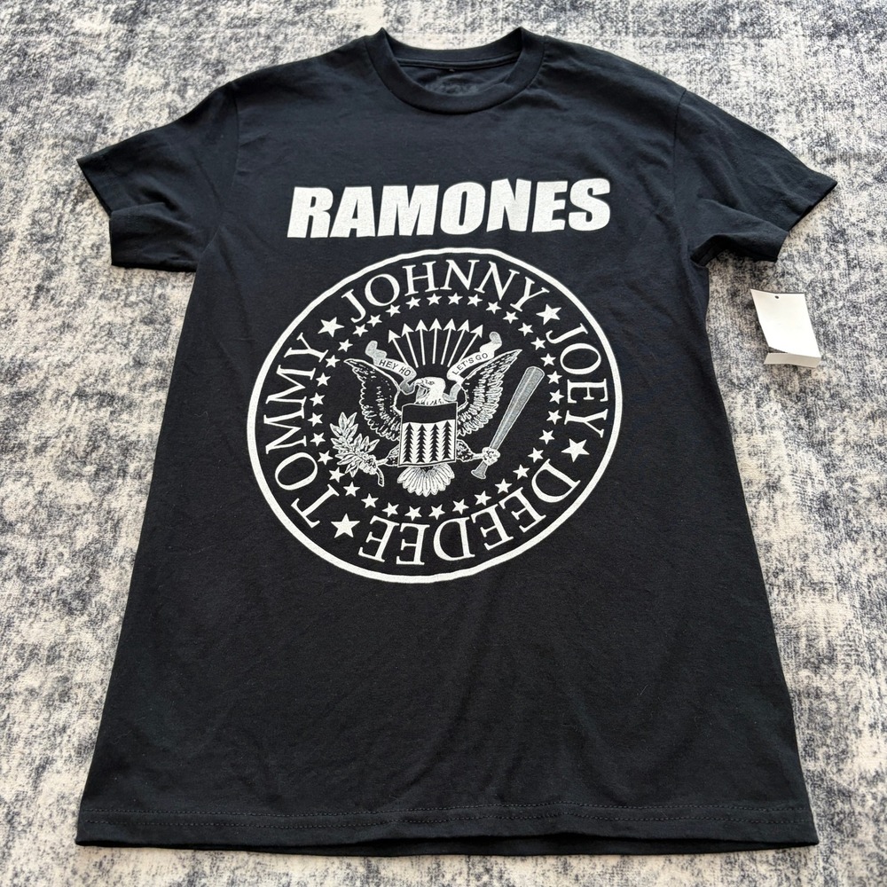 New Licensed Ramones Presidential Seal Graphic T-Shirt Mens Size Small Black NWT